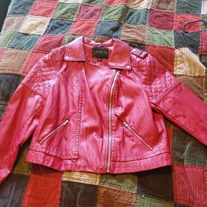 Womens Red Leatger Jacket